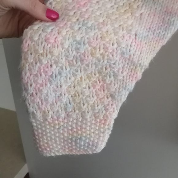 Vintage Hand Knit Pastel Multicolour Button Up Cardigan Size Medium - Picture 9 of 16